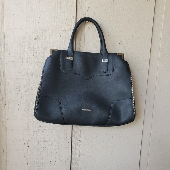 Rebecca Minkoff Leather Bag Regan Bedford Black Gold Amorous Satchel Shoulder - Picture 12 of 12